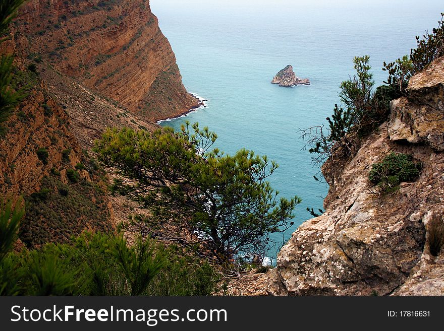 The island and cliffs of Benidorm. The island and cliffs of Benidorm