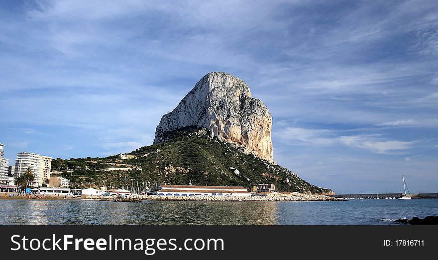 The beaches and cliff of Calpe city. The beaches and cliff of Calpe city