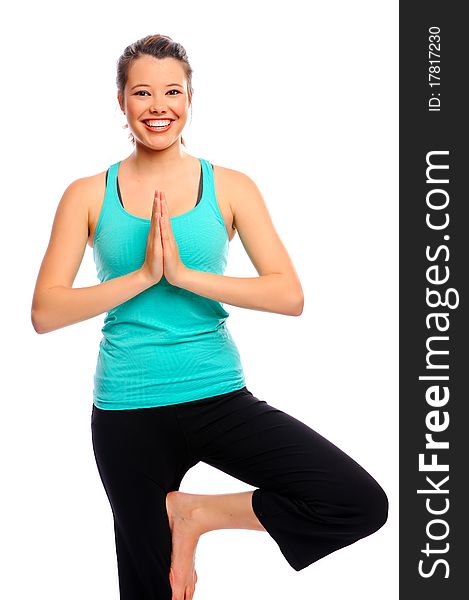 Attractive Young Woman Doing Yoga