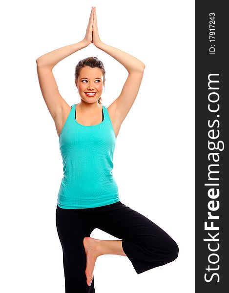 Attractive young woman doing yoga