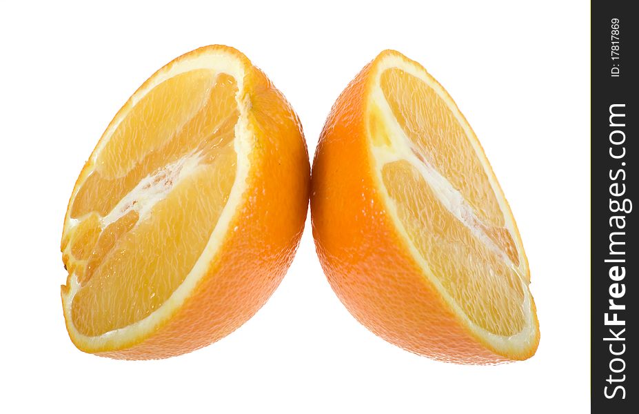 Orange cut on a white background