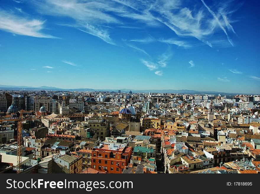 View from on top of the Cathedral in Valencia, Spain. View from on top of the Cathedral in Valencia, Spain