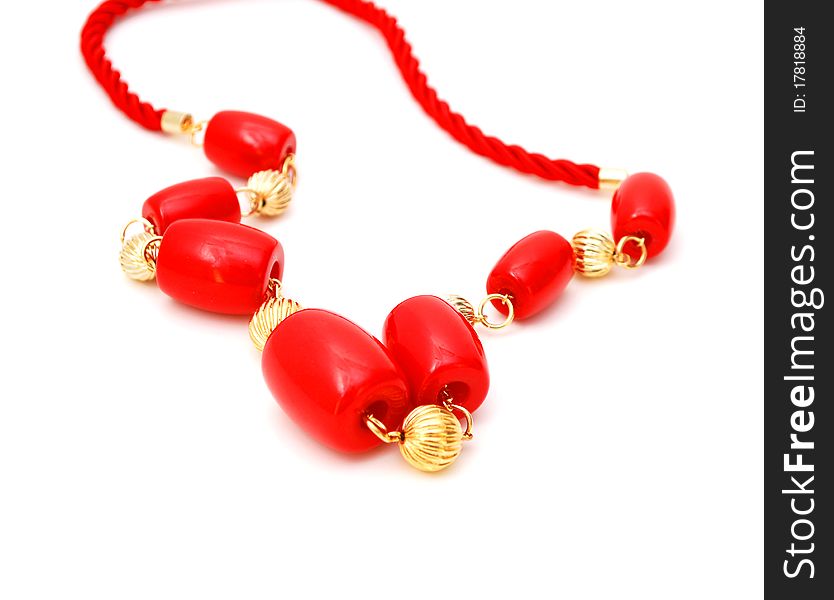 A red necklace decoration background