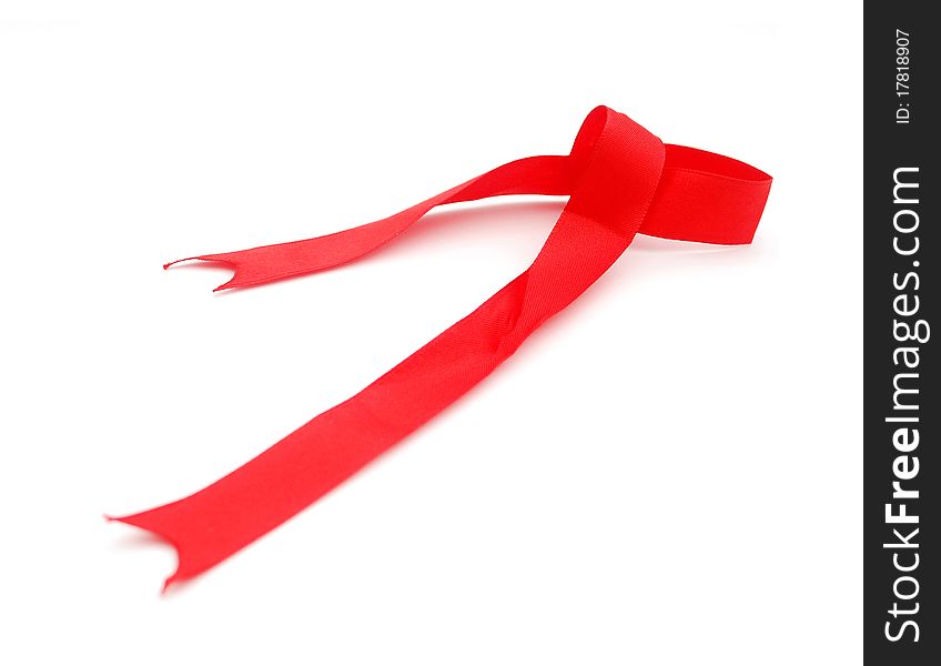Decorative a red ribbon texture white