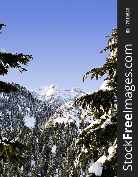 Crown Mountain Winter View from Dam Mountain