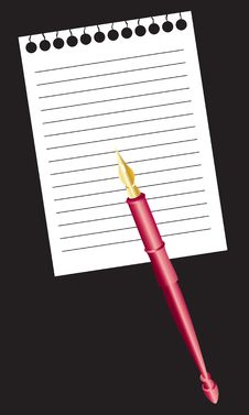 Ink Pen And Paper. Stock Photo Ink Pen And Paper. Stock Photo
