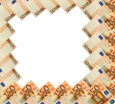 Abstract Frame Of 50 Euro Banknote On White Royalty Free Stock Image
