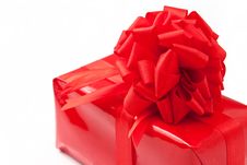 Red Gift With Big Ribbon Stock Image Red Gift With Big Ribbon Stock Image