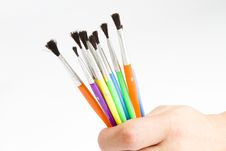 Watercolor Paint Brushes Royalty Free Stock Photos