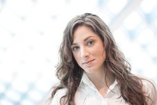 Elegant Young Woman In Library Stock Images Elegant Young Woman In Library Stock Images