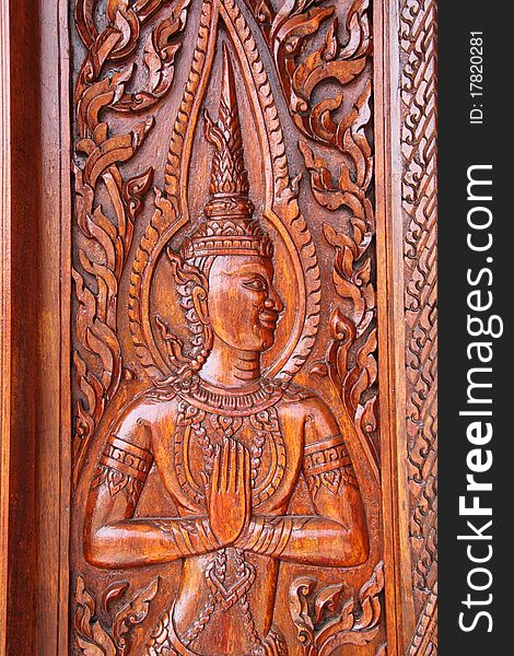 Thai Engraving wood in window