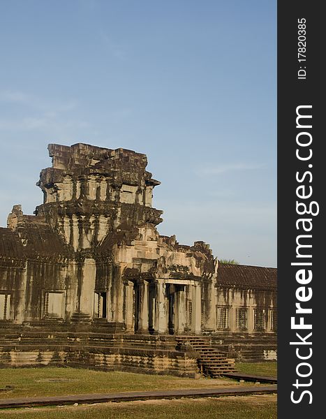 View of one of the libraries in Angkor Wat temple, Cambodia. View of one of the libraries in Angkor Wat temple, Cambodia