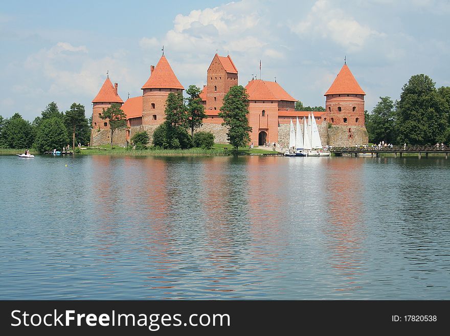 Trakai castle on a lake