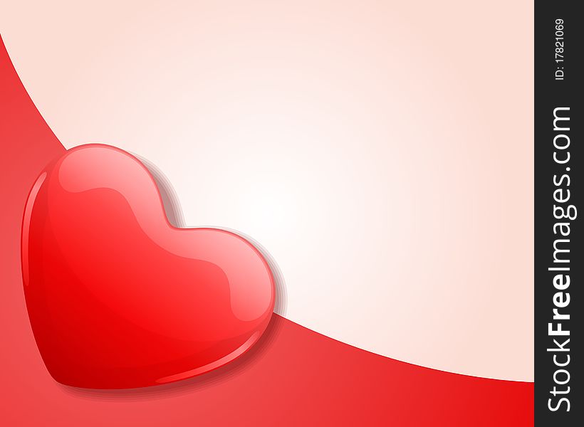 Red shiny heart Valentine's day background