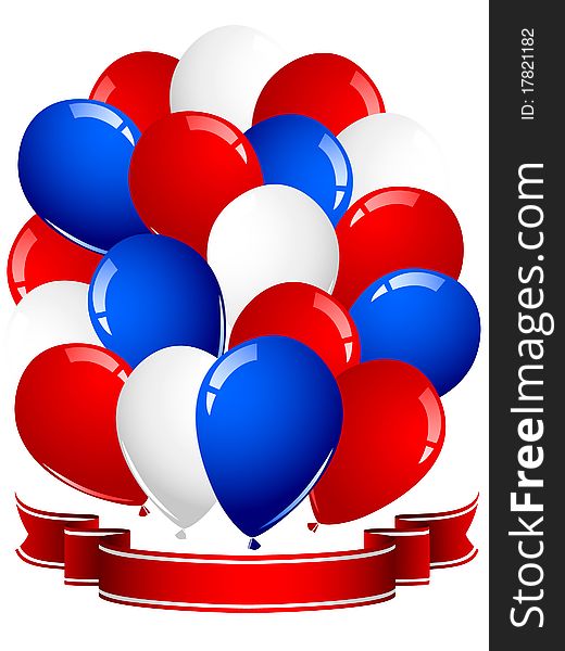 Vector of celebration card with colorful balloons