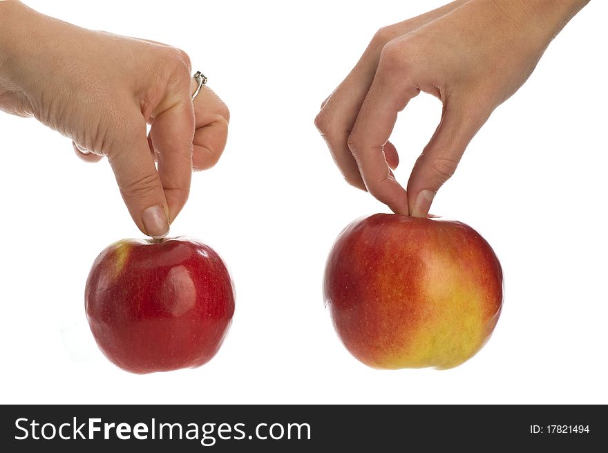 Two Apples In Hands
