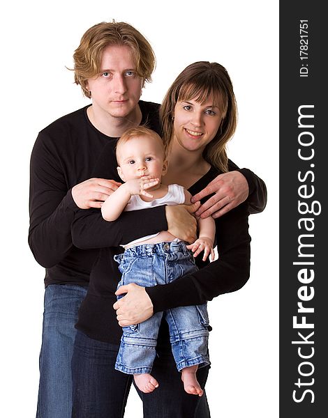 Cheerful Family: Baby, Man, Woman