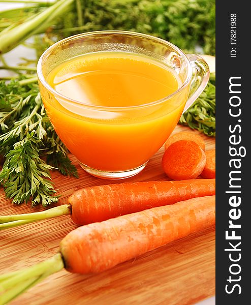 Fresh juice made from carrots. Fresh juice made from carrots