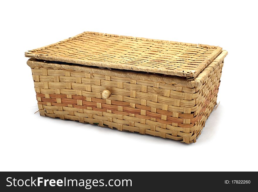 Old fashioned wood crate isolated on white