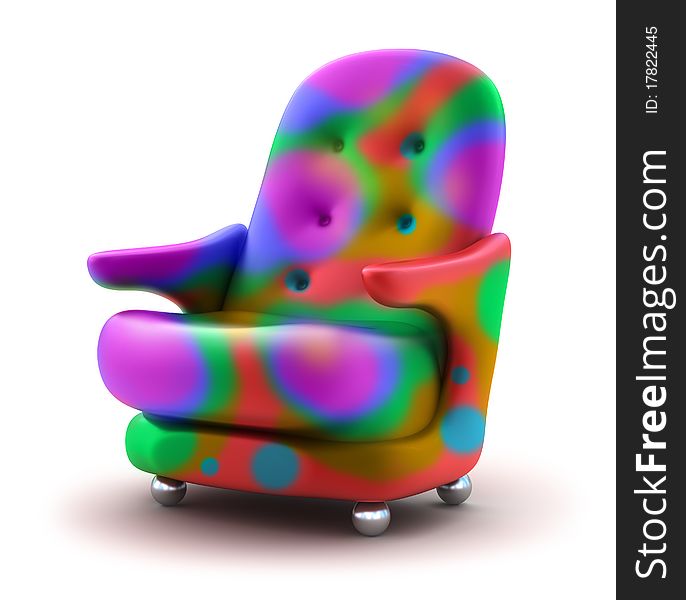 Armchair multicolor isolated