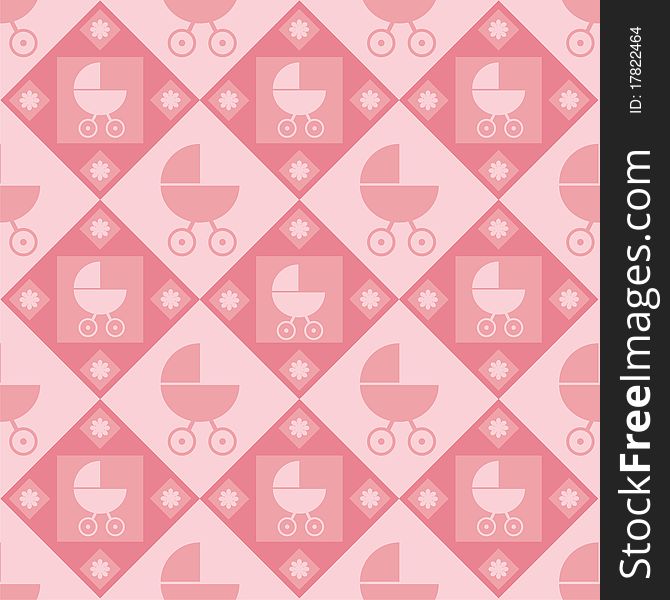 Cute pink baby arrival pattern. Cute pink baby arrival pattern