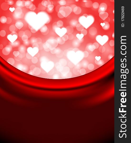 Flying hearts on silk Valentine's day or Wedding background