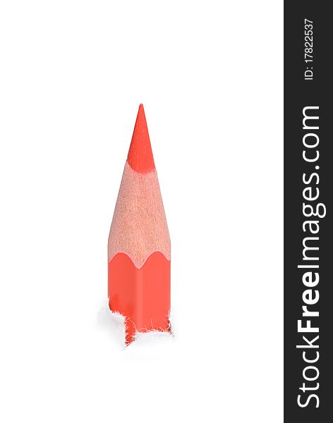 Red pencil and white paper. Isolated over white. Red pencil and white paper. Isolated over white.