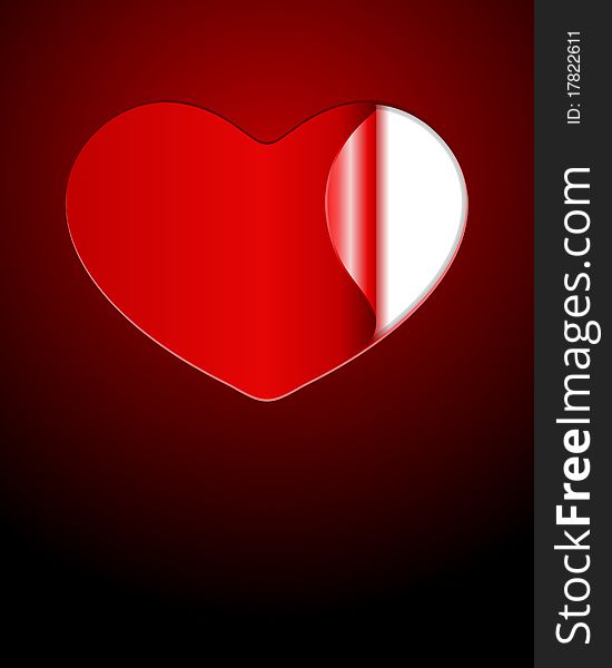 Red shiny heart sticker Valentine's day background