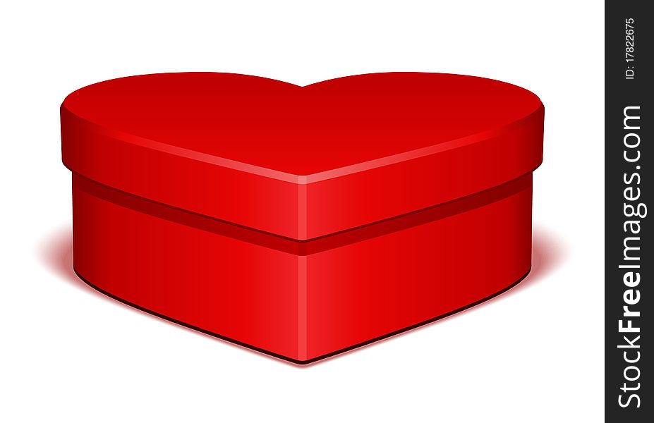 Red shiny heart shape gift illustration