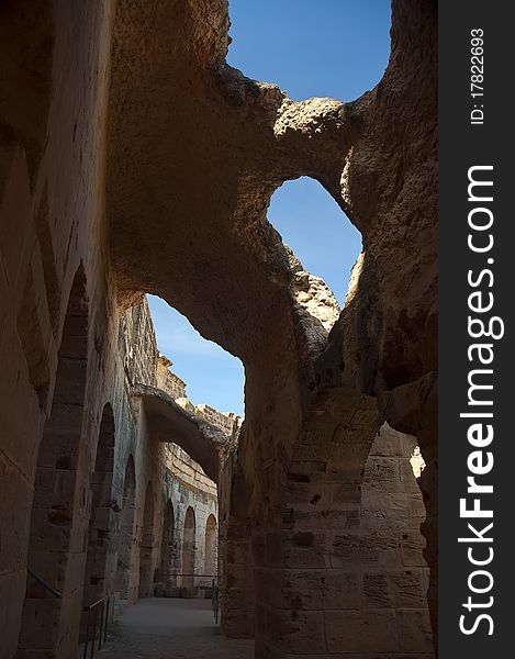 Ruins of colissem in El Djem, Tunisia. Ruins of colissem in El Djem, Tunisia