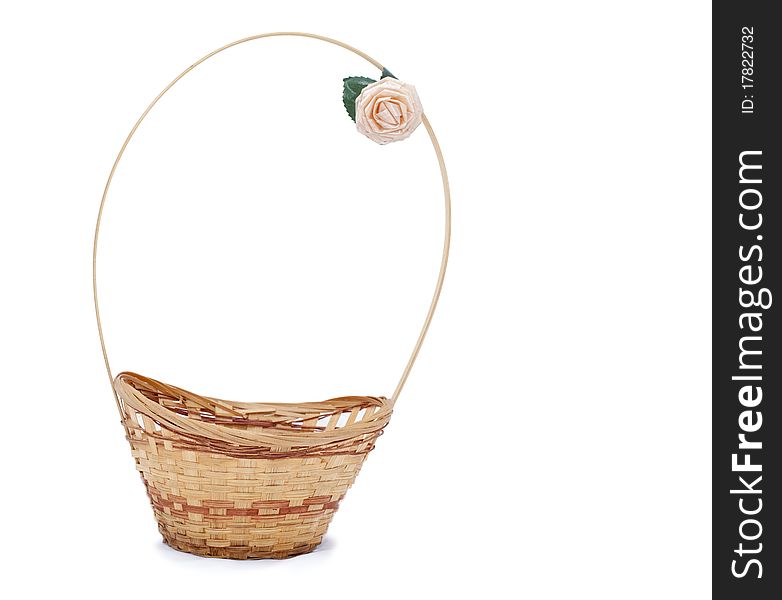 A basket with flower solated on white