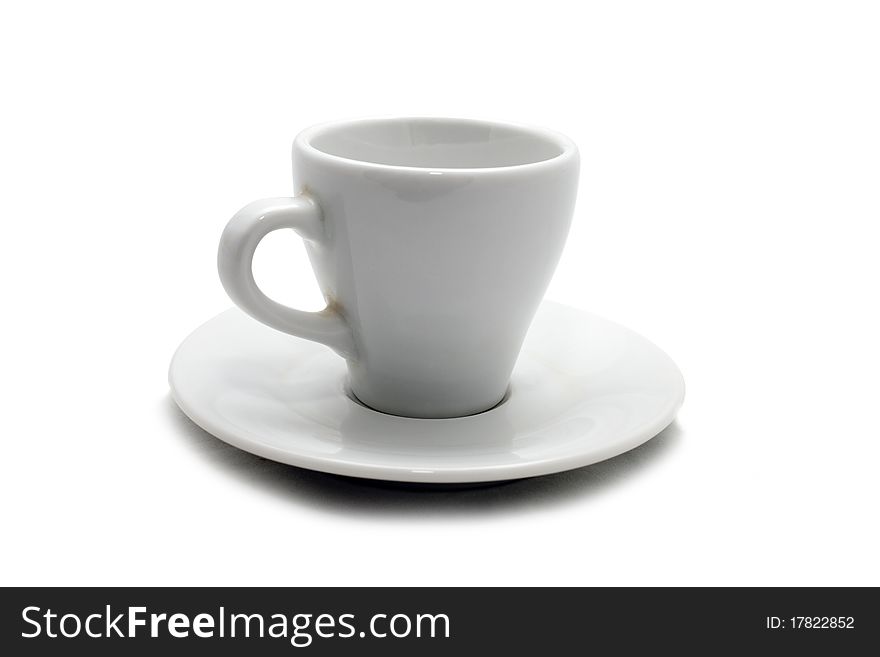 A white coffee mug on white background. A white coffee mug on white background