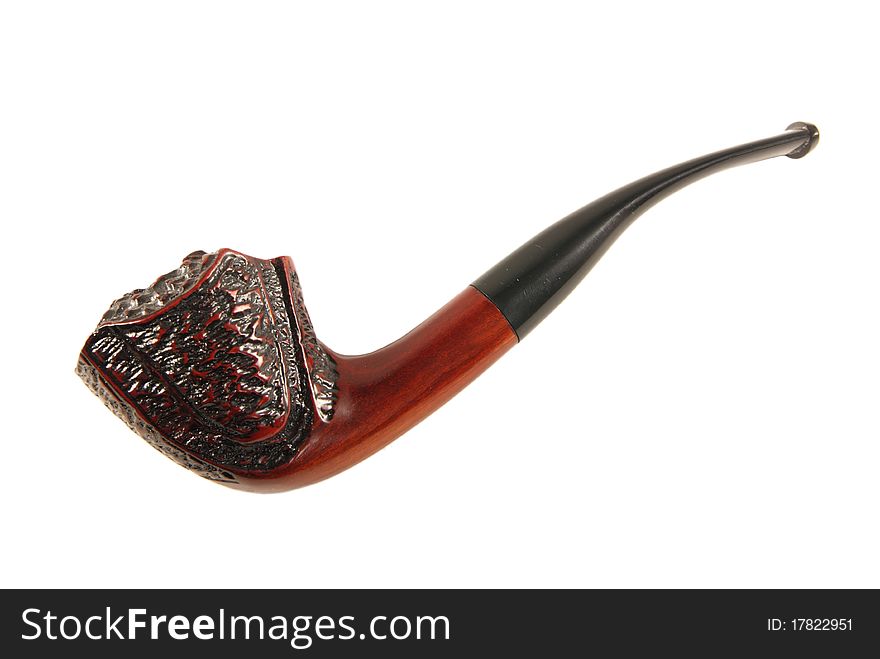 Tobacco pipe on white background