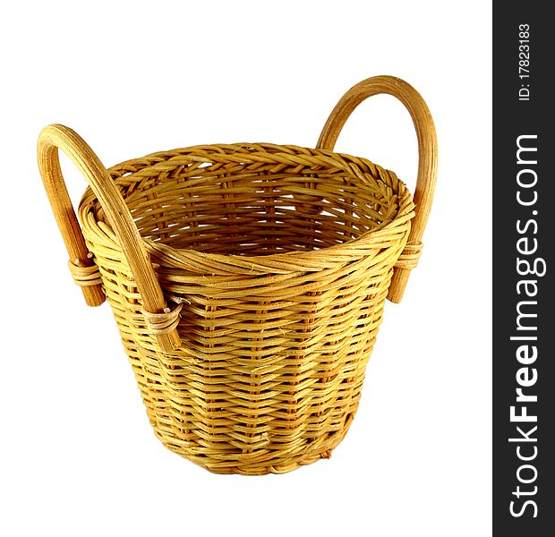 Empty basket on white background