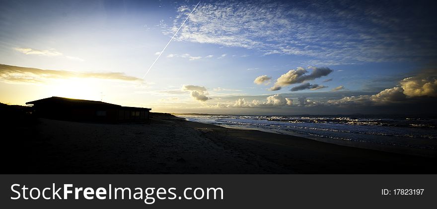 Sardinian sea winter dramatic waves ecology