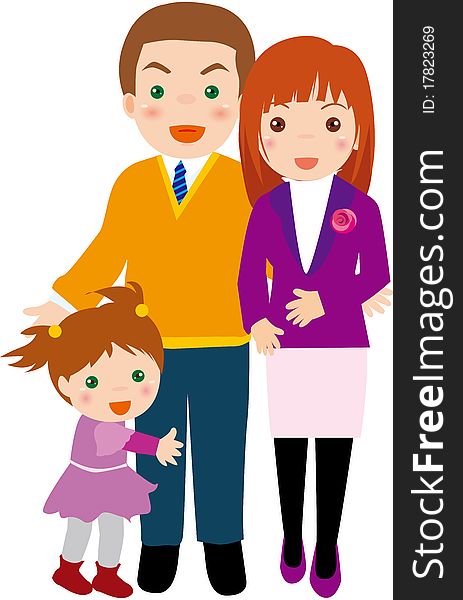 Illustration of Happy family ï¼Œ Family portrait