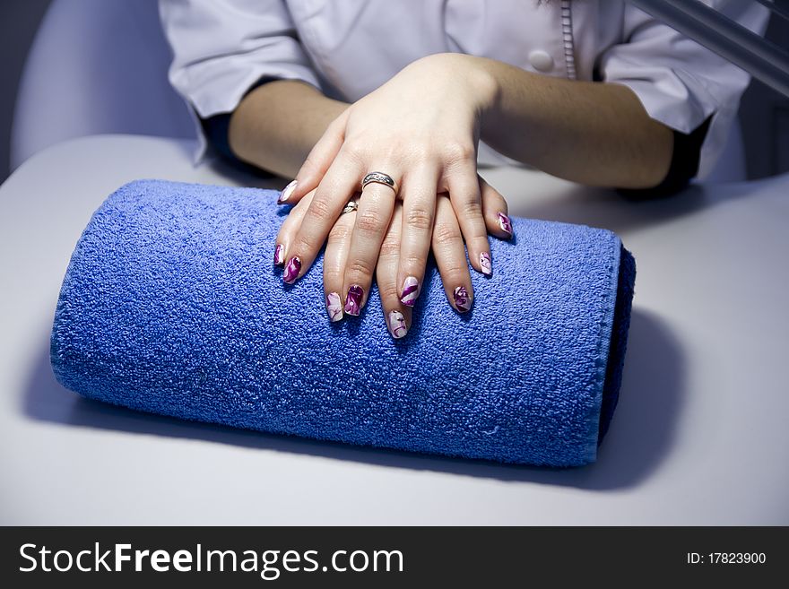 Nail manicure at beauty salon. Nail manicure at beauty salon