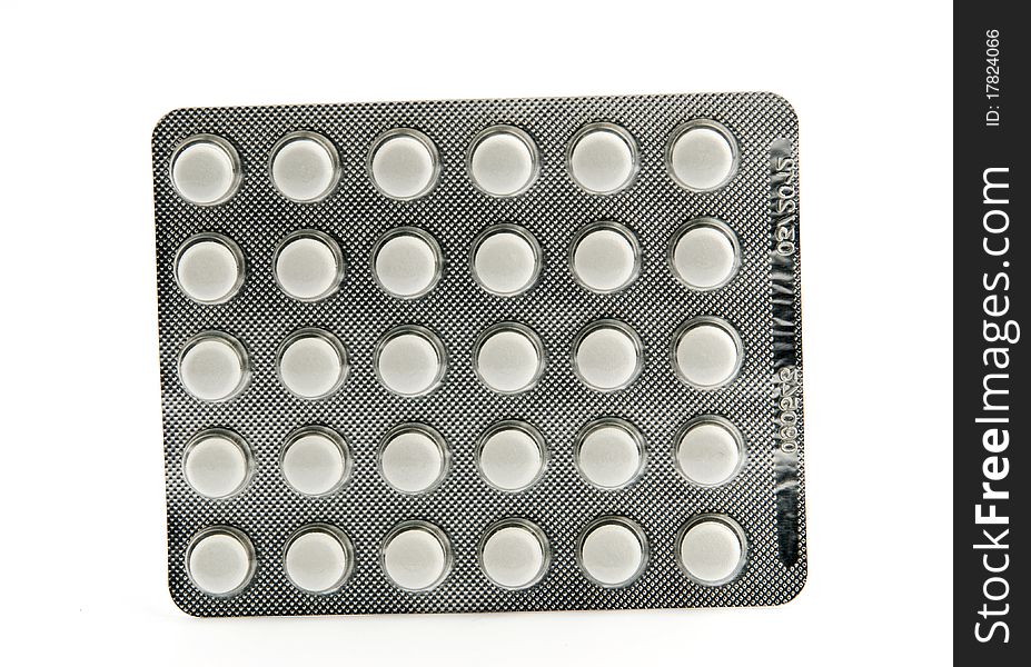 Pills blister isolated over white