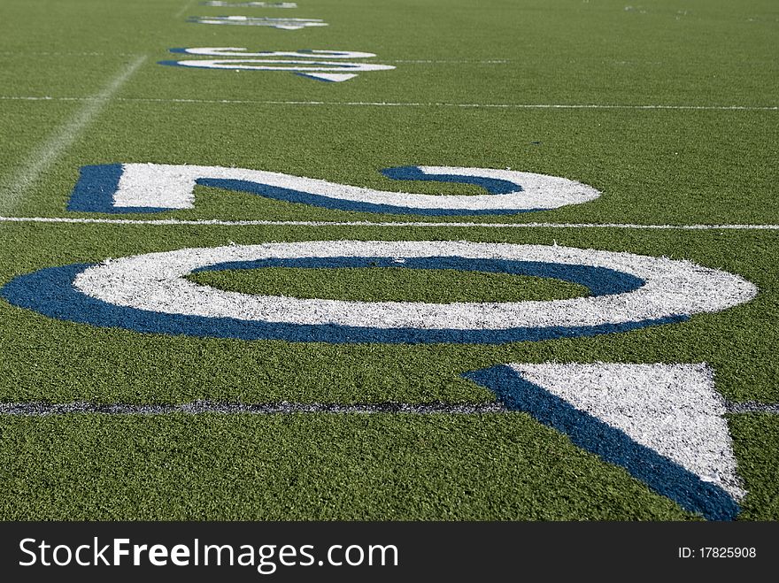 Partitioning of sports fields for football at the stadium.