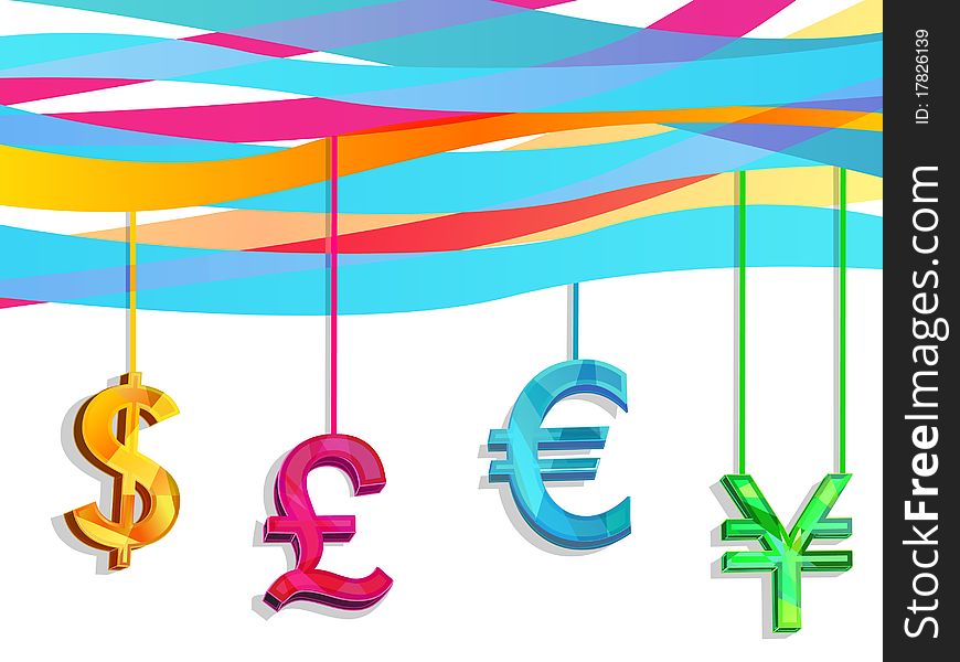 Hang currency. Abstract beautiful vector background