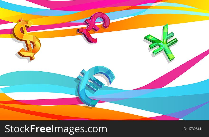 Beautiful vector background witn colourful currency