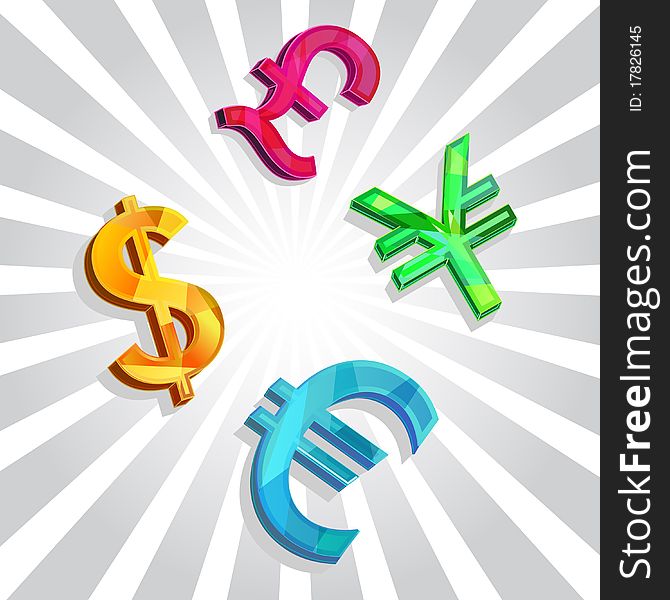 Vector clip-art with currency. Vector clip-art with currency