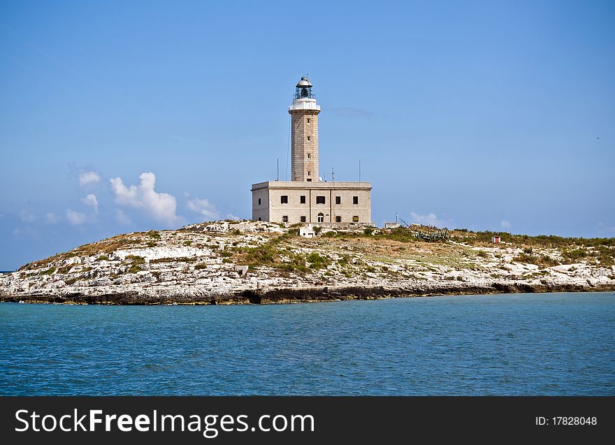 A lighthouse in south Italy. A lighthouse in south Italy