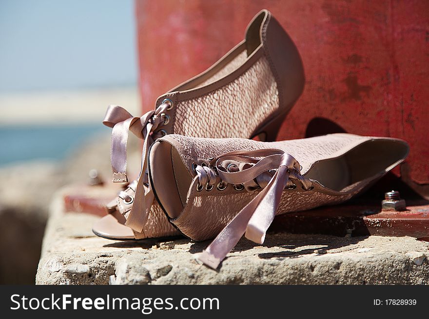 Shoes on beach perfect for that beach party piece