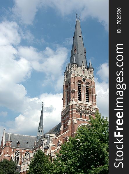 Church in Antwerpen Belgium, blue sky. Church in Antwerpen Belgium, blue sky