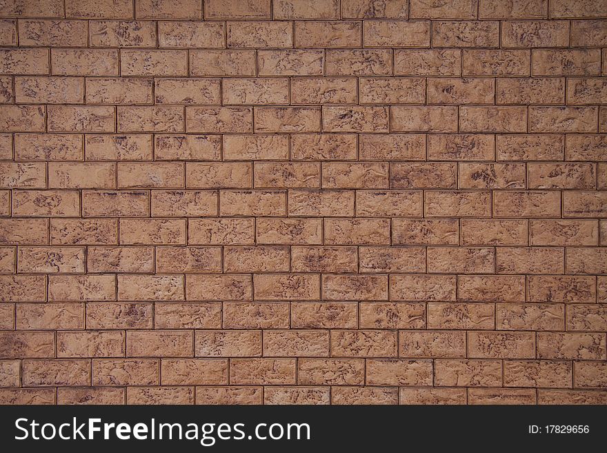 Wall brick facade inlay is made by stone. Wall brick facade inlay is made by stone