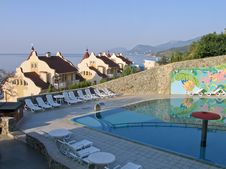 Mansions With Tiled Roof At Black Sea Shore Stock Images Mansions With Tiled Roof At Black Sea Shore Stock Images