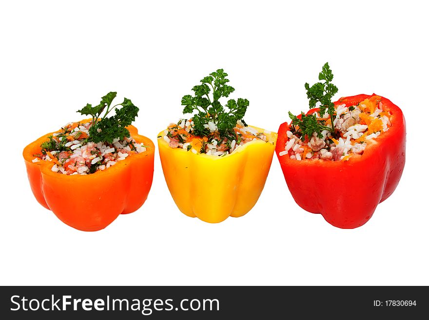 Sweet Yellow Peppers Stuffed With Minced Meat