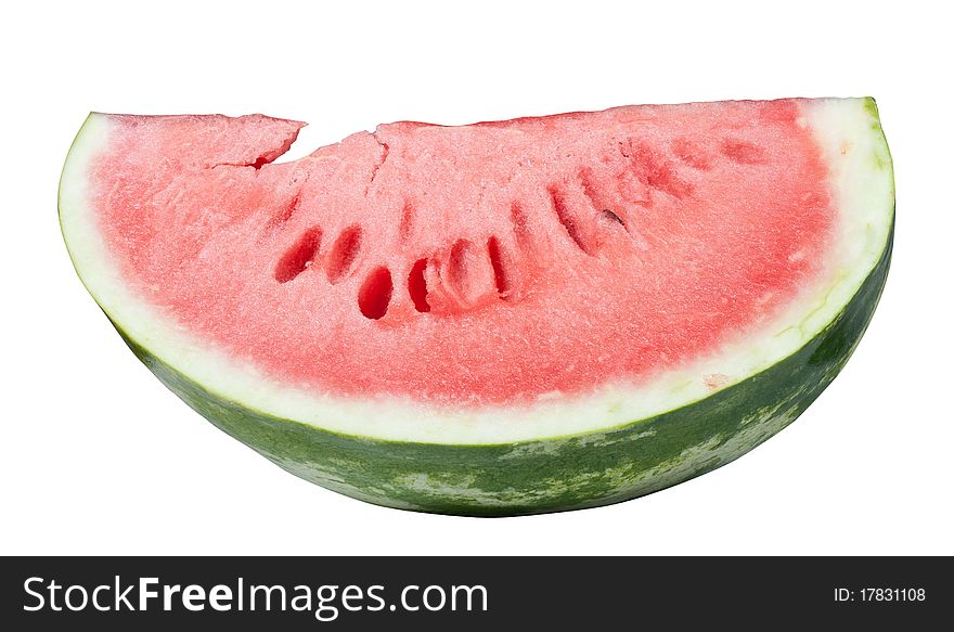 Slice of water melon on a white background, clipping path.