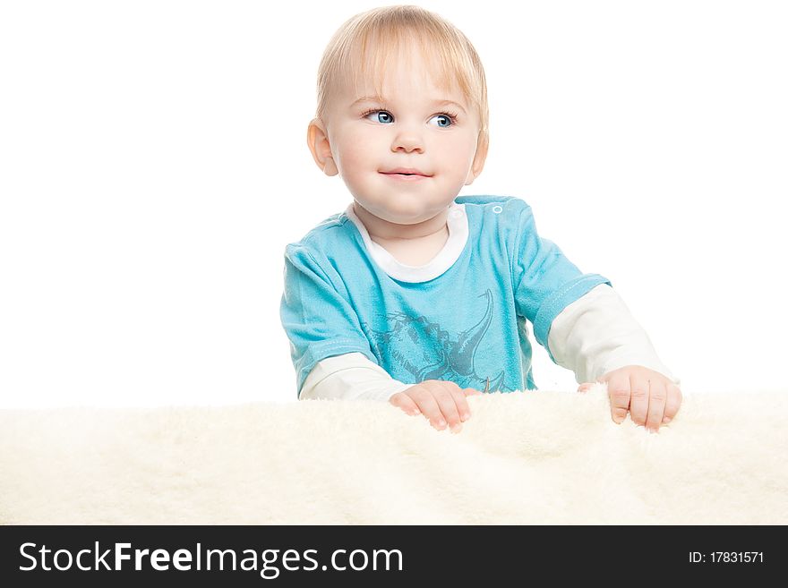 Cute blond child with blue eyes